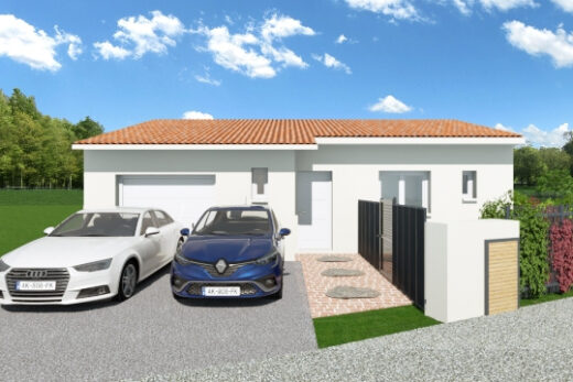 VILLA PLAIN PIED 4 FACES AVEC VUE DEGAGEE VERS LA MER
